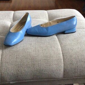 Caparros Vintage Light Blue Leather Ballet Flats Sz 7.5